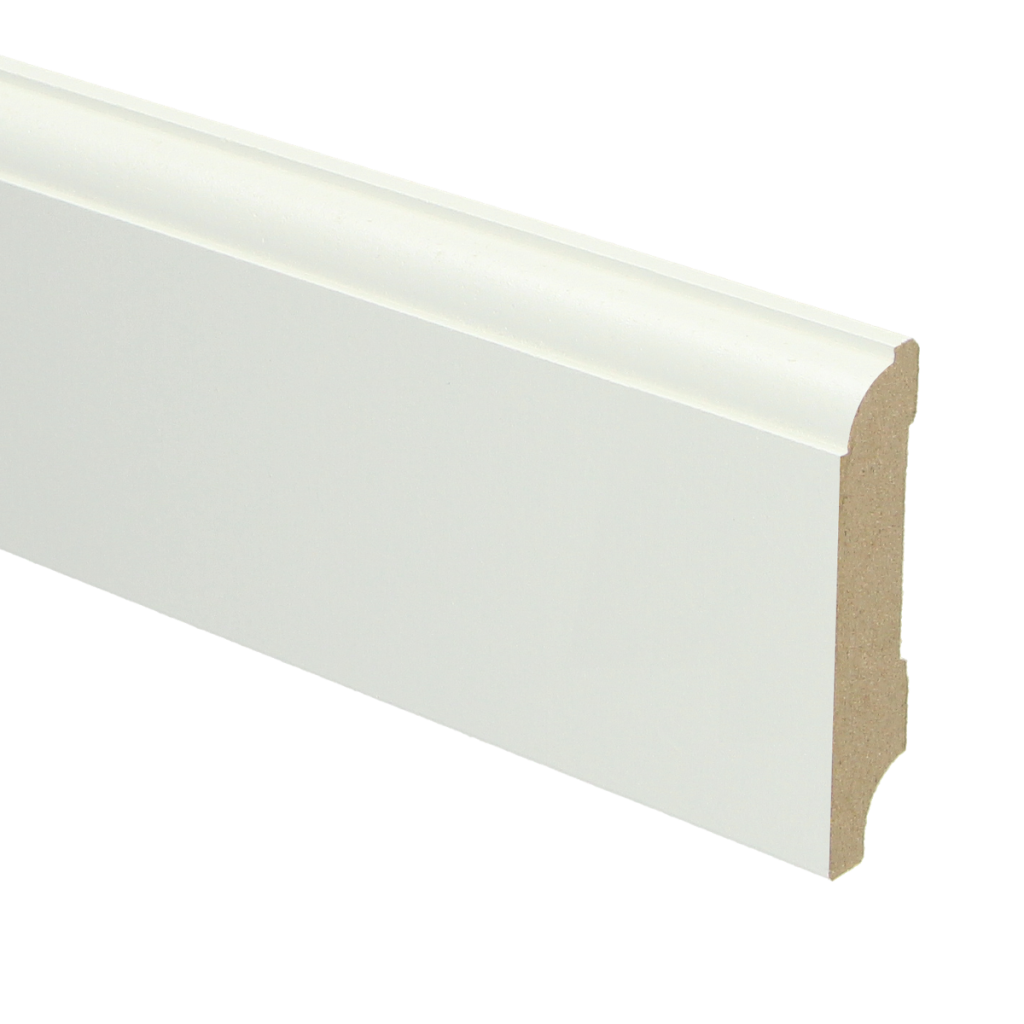 015 MDF Eigentijdse plint 70x15 wit voorgel. RAL 9010