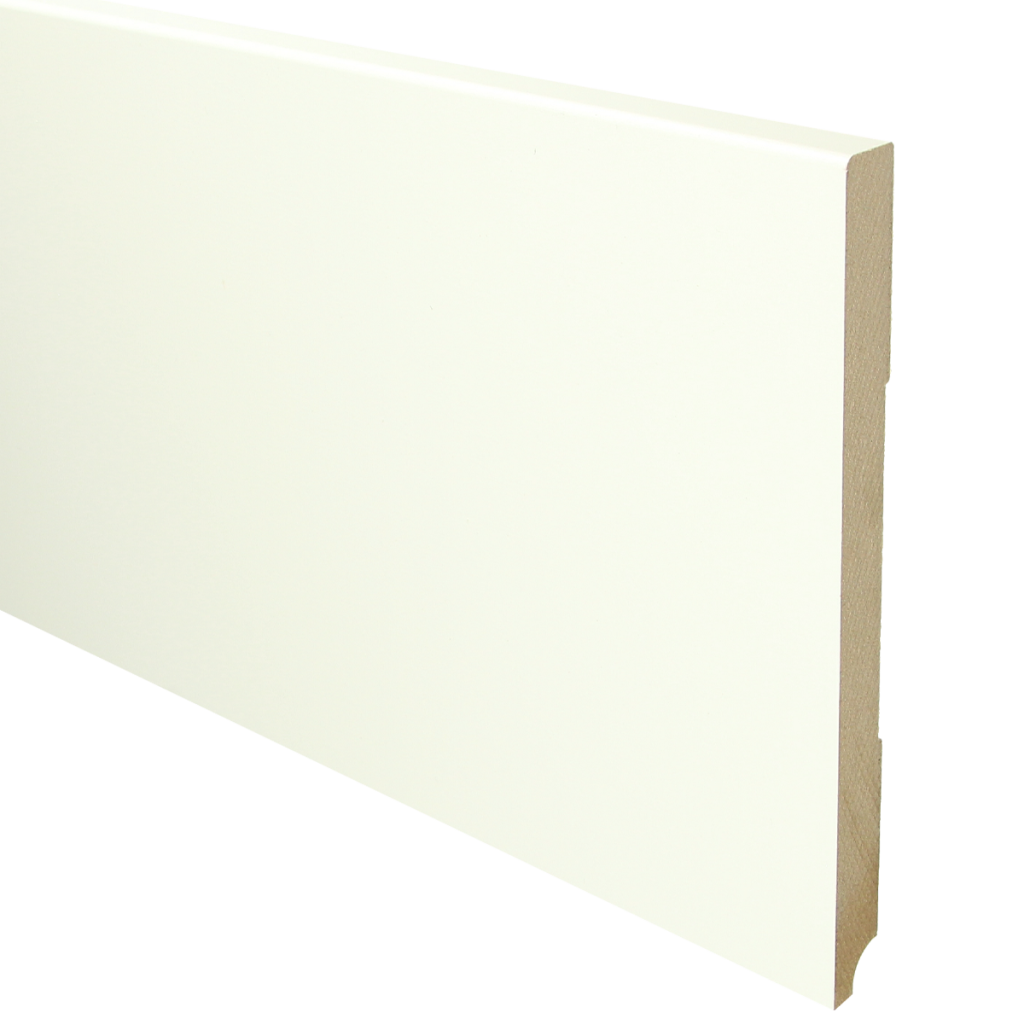 037 MDF Moderne plint 220x18 wit voorgelakt RAL 9010