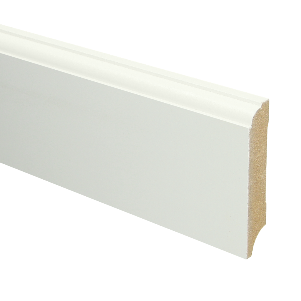 046 MDF Eigentijdse plint 70x12 wit voorgel. RAL 9010