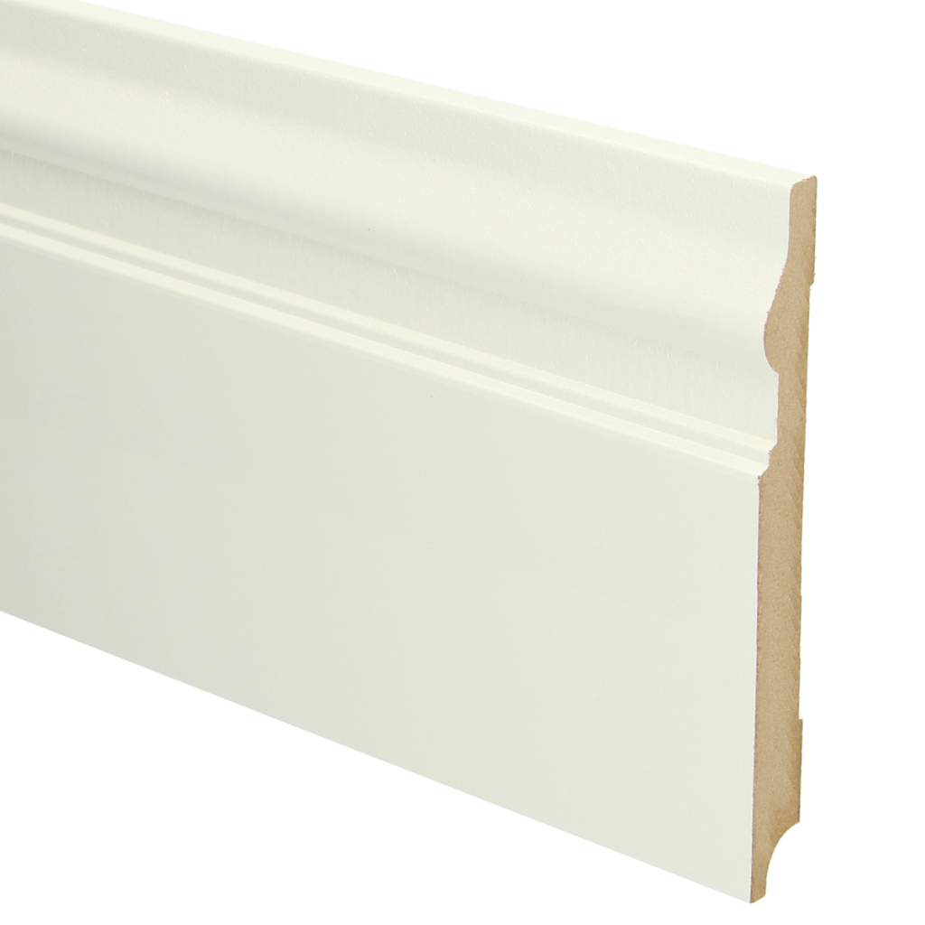 069 MDF Renaissance plint 190x18 wit voorgel. RAL 9010