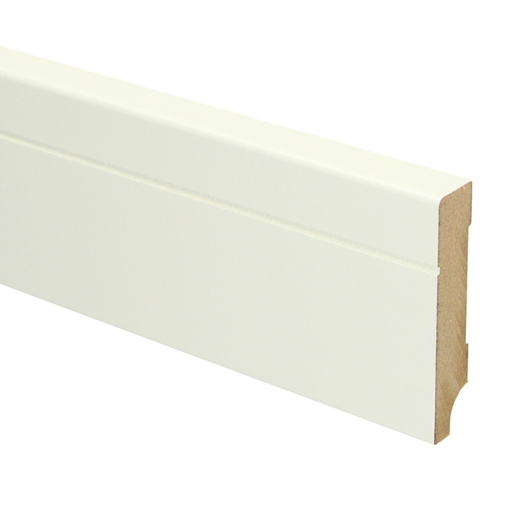 090 MDF Tijdloze plint 70x12 wit voorgelakt RAL 9010 2.4 meter
