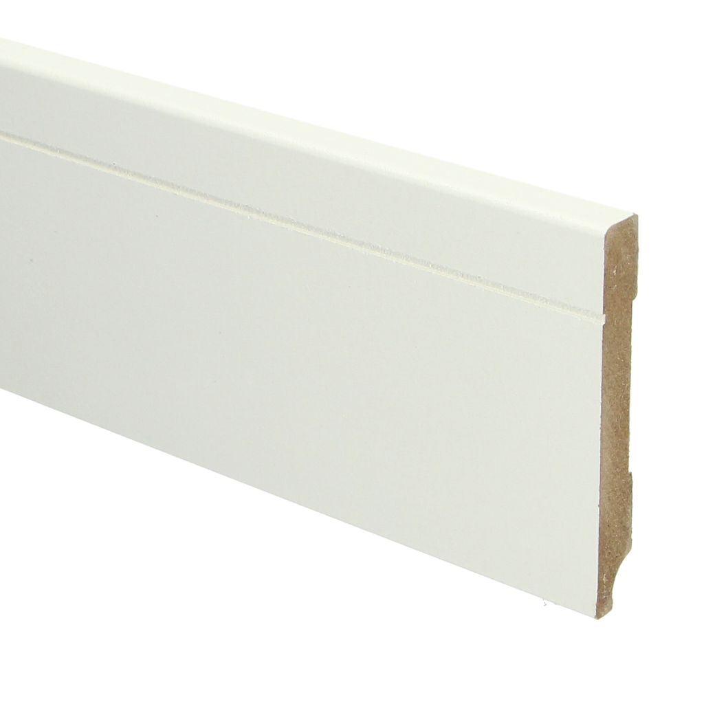 091 MDF Tijdloze plint 90x12 wit voorgelakt RAL 9010