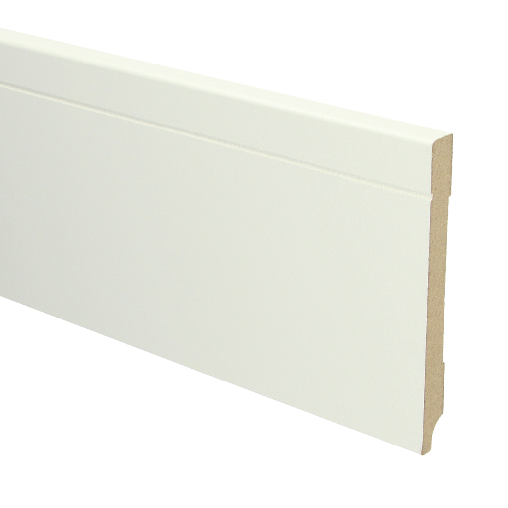 092 MDF Tijdloze plint 120x12 wit voorgelakt RAL 9010