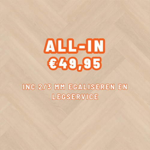 FC Beige Eiken Visgraat Dryback PVC