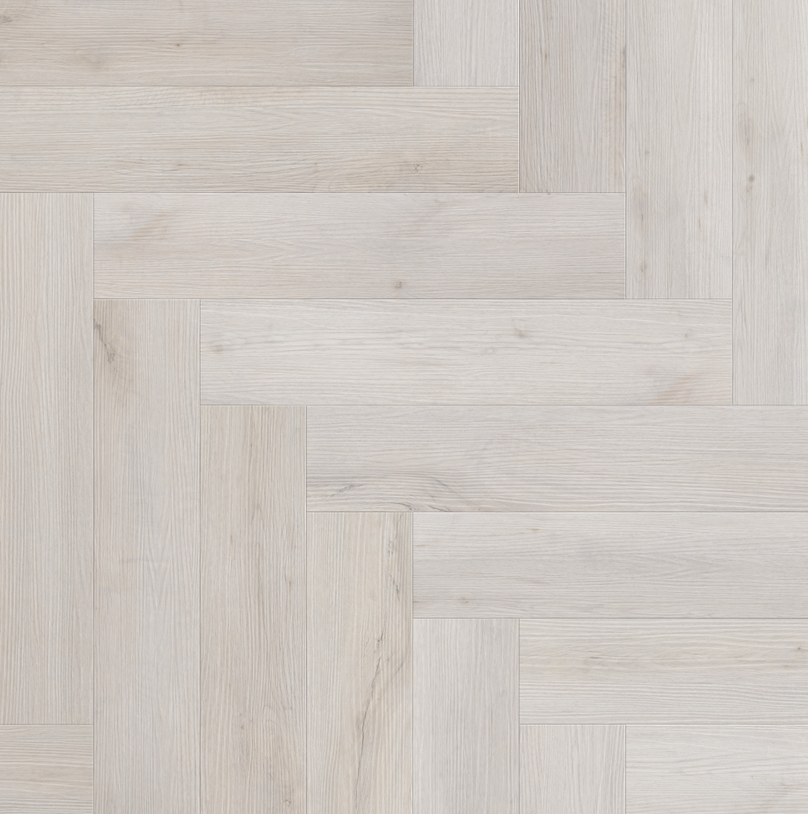 PVC Bright White Herringbone Click