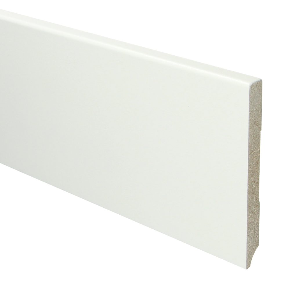 950 MDF Moderne plint 120x12 voorgelakt RAL 9016