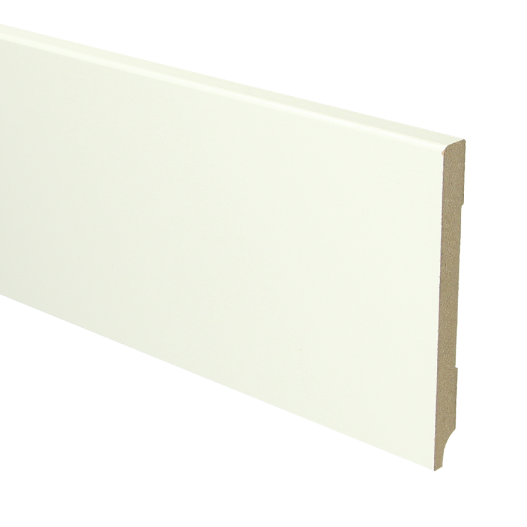 029 MDF Moderne plint 120x12 wit voorgelakt RAL 9010