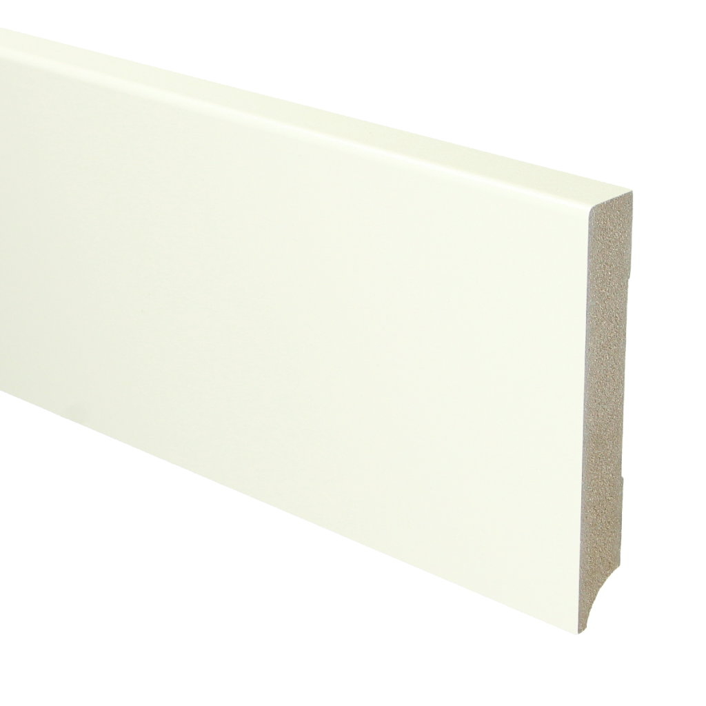 034 MDF Moderne plint 120x18 wit voorgelakt RAL 9010