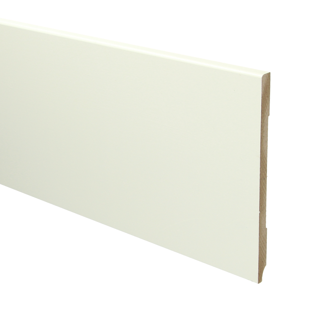108 MDF Moderne plint 150x9 wit voorgelakt RAL 9010 2.4 meter