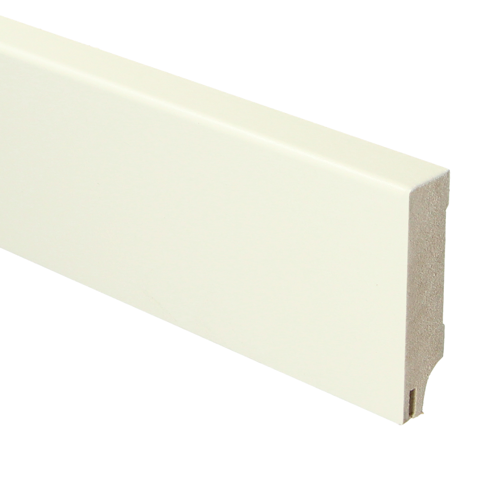 340 MDF Moderne plint 70x18 RAL 9010 + uitsparing