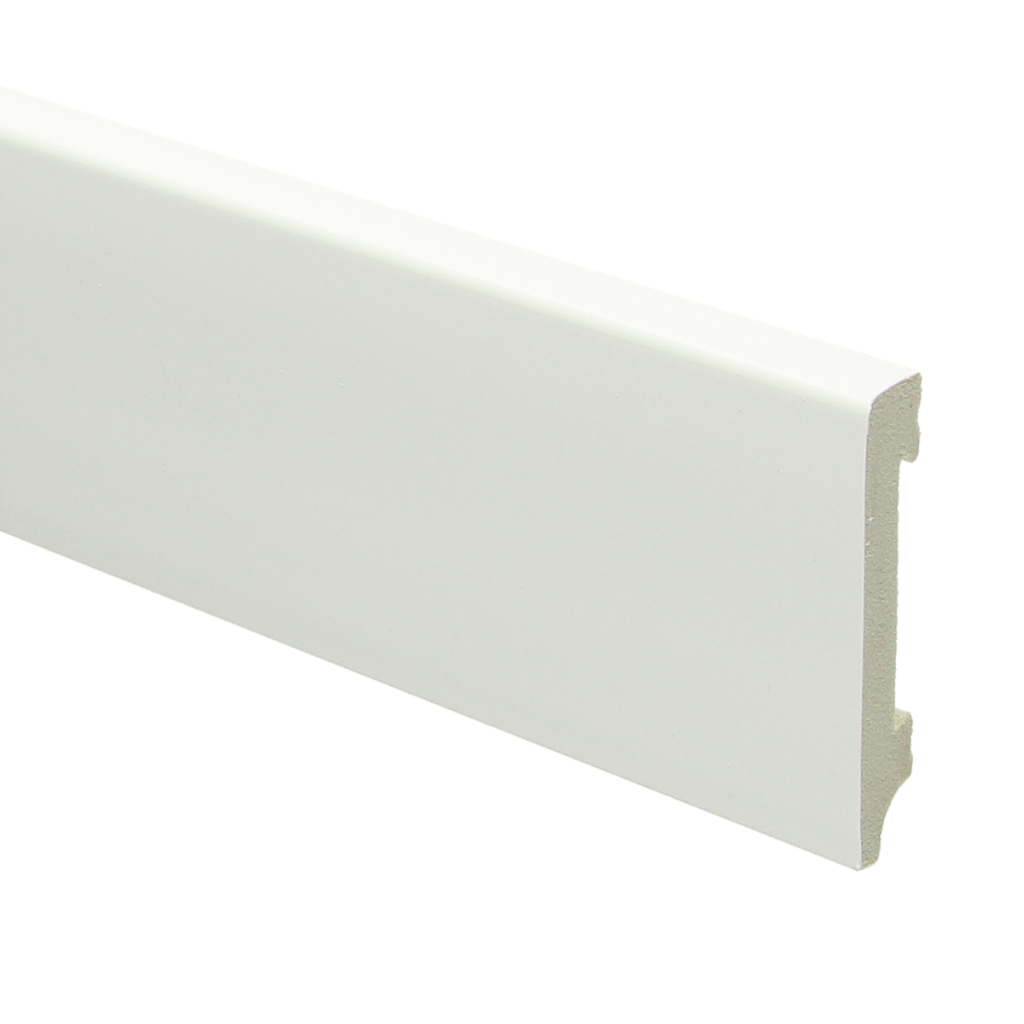 730  Watervaste kunststof Moderne plint 70x12 wit 2.4 meter