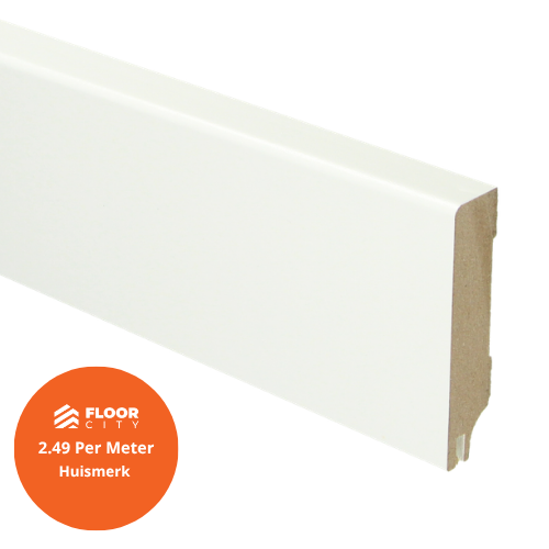 344 MDF Moderne plint 80x14 RAL 9010 + uitsparing